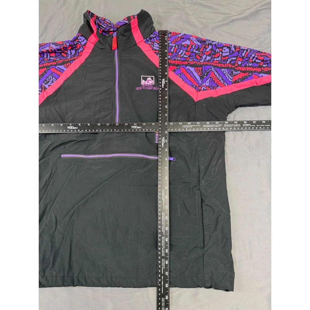 Insport Dave Scott Hood to Coast Relay Windbreaker Mens L Black Pink 90s Vintage